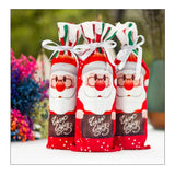 Husa Craciun pentru sticla de vin Vivimall, tema Mos Craciun, material textil, 34 cm, multicolor - vivimall.ro