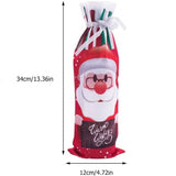 Husa Craciun pentru sticla de vin Vivimall, tema Mos Craciun, material textil, 34 cm, multicolor - vivimall.ro