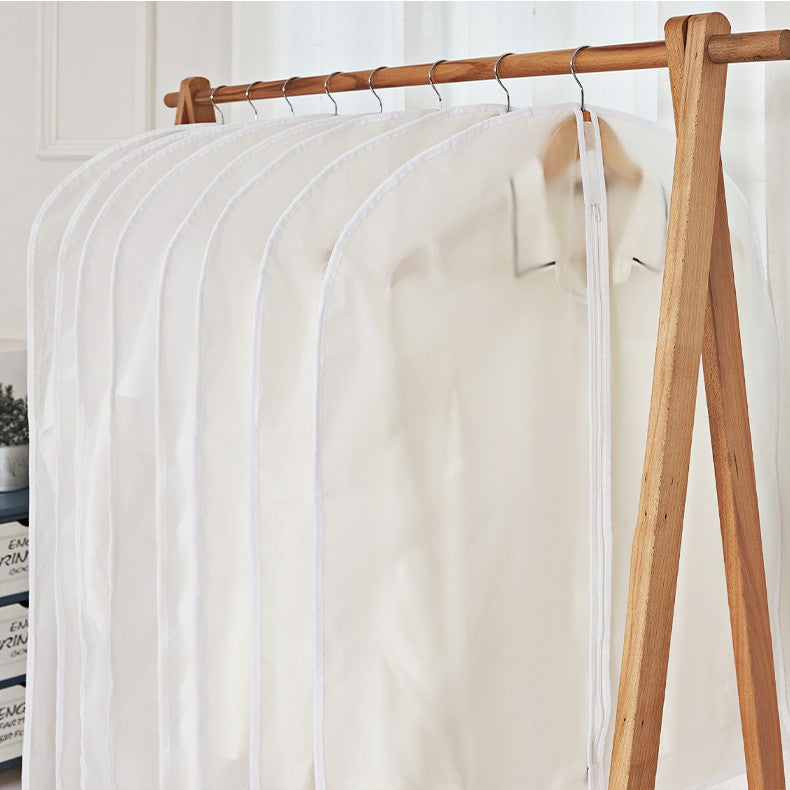 Set 5 Husa de Depozitare cu Fermoar, Vivimall, pentru Haine, de Protectie, pentru Voiaj, Netesut, Rezistent la Praf, 60x140 cm, Transparent-Alb - vivimall.ro