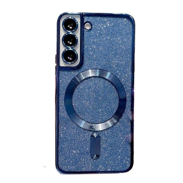 Husa de Protectie 2 in 1, Vivimall, Husa pentru Samsung Galaxy S23+, Glitter Chrome Magsafe, din TPU, Magnetica, cu Protectie Lentila, Albastru Marin - vivimall.ro