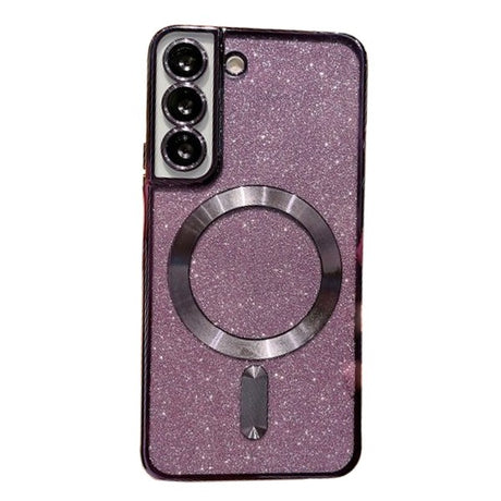 Husa de Protectie 2 in 1, Vivimall, Husa pentru Samsung Galaxy S23 Ultra, Glitter Chrome Magsafe, din TPU, Magnetica, cu Protectie Lentila, Mov - vivimall.ro