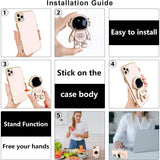 Husa de Protectie TPU 2in1, Vivimall, pentru Apple iPhone 15 Pro Max, Astronaut cu Suport, Antisoc, Rezistenta la Impact, Protectie Camera, Roz - vivimall.ro