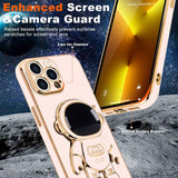 Husa de Protectie TPU 2in1, Vivimall, pentru Apple iPhone 15 Pro Max, Astronaut cu Suport, Antisoc, Rezistenta la Impact, Protectie Camera, Roz - vivimall.ro