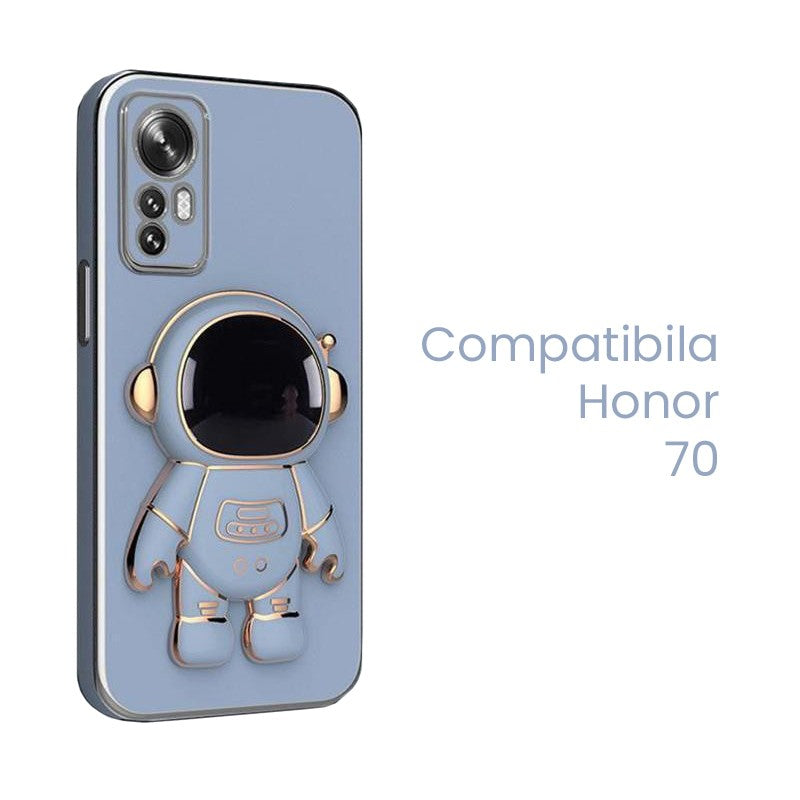 Husa de Protectie 2 in 1, Vivimall, Husa de Protectie pentru Honor 70, Model Astronaut, Husa cu Suport, din TPU, Albastru - vivimall.ro