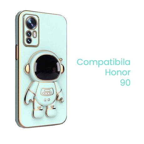 Husa de Protectie 2 in 1, Vivimall, Husa de Protectie pentru Honor 90, Model Astronaut, Husa cu Suport, din TPU, Verde - vivimall.ro