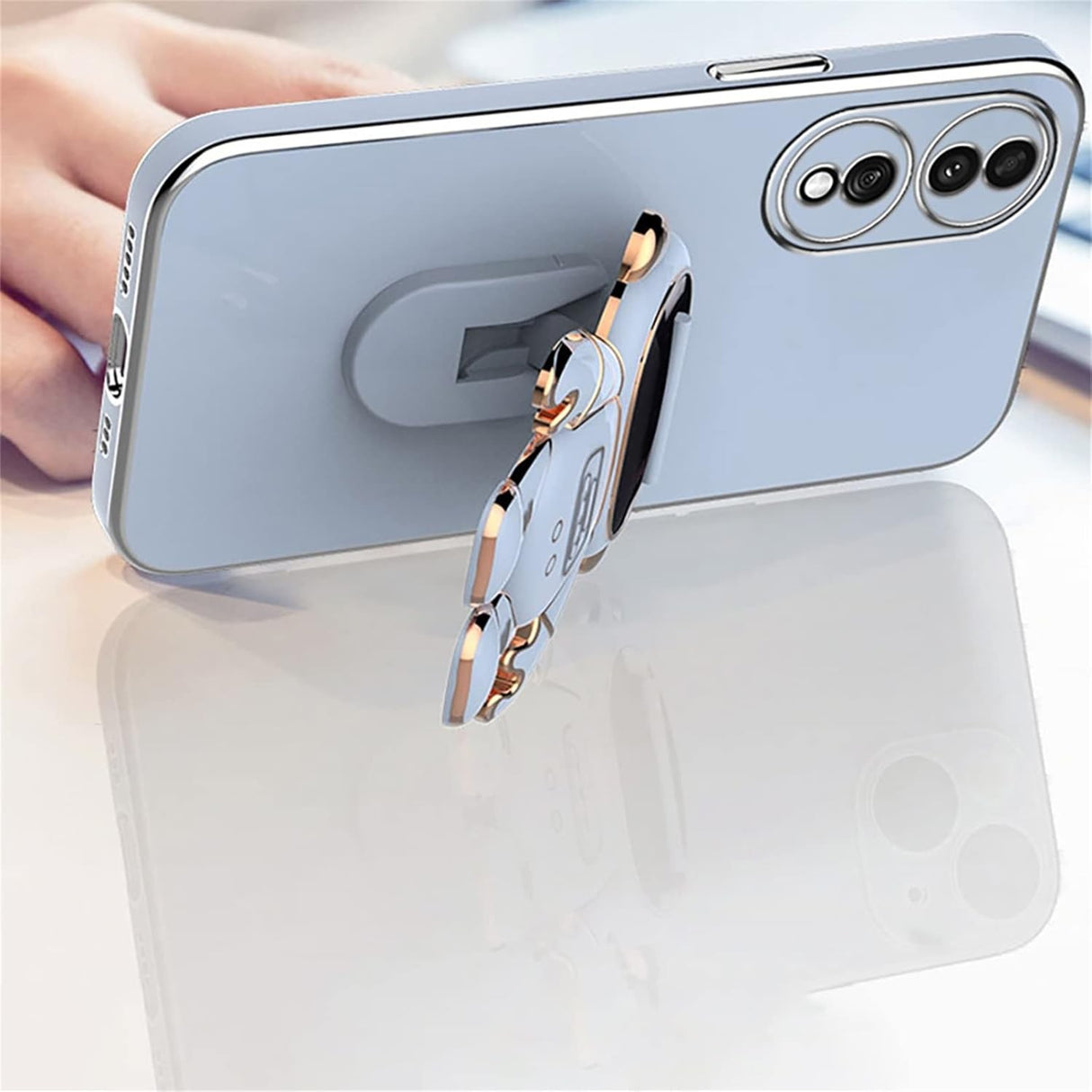 Husa Telefon 2in1, Vivimall, Compatibila Huawei Mate 50 Pro, Carcasa TPU cu Suport Inclus Tip Astronaut, Protectie Camere, Albastru - vivimall.ro