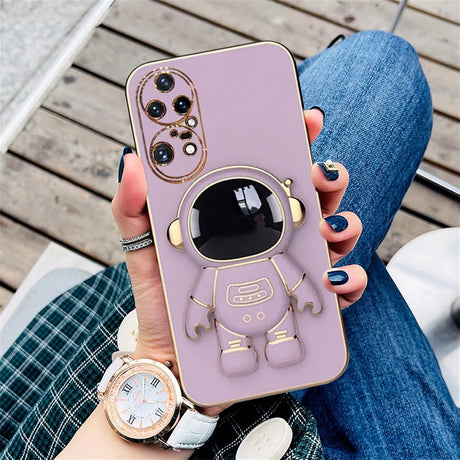Husa Telefon 2in1, Vivimall, Compatibila Huawei Mate 50 Pro, Carcasa TPU cu Suport Inclus Tip Astronaut, Protectie Camere, Mov - vivimall.ro