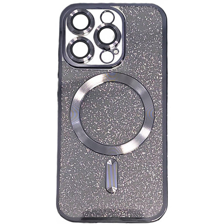 Detaliu sistem magnetic MagSafe husă iPhone 14 Pro neagră TPU, compatibilitate accesorii magnetice