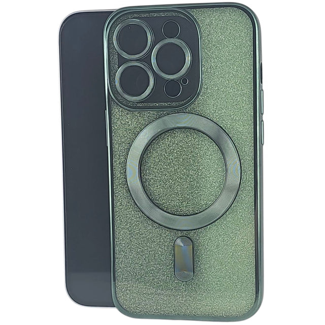 Husa de Protectie 2 in 1, Vivimall, pentru Apple iPhone 14 Pro, Compatibila MagSafe, Magnetica, cu Protectie Lentila, din TPU, Verde - vivimall.ro