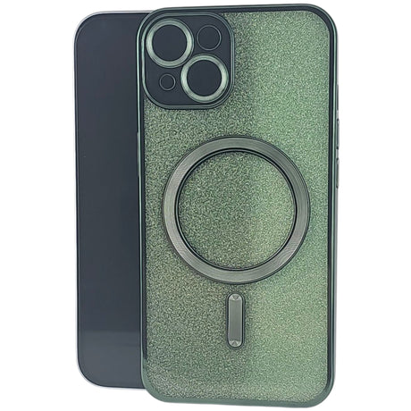 Husa de Protectie 2 in 1, Vivimall, pentru Apple iPhone 15, Compatibila MagSafe, Magnetica, cu Protectie Lentila, din TPU, Verde - vivimall.ro