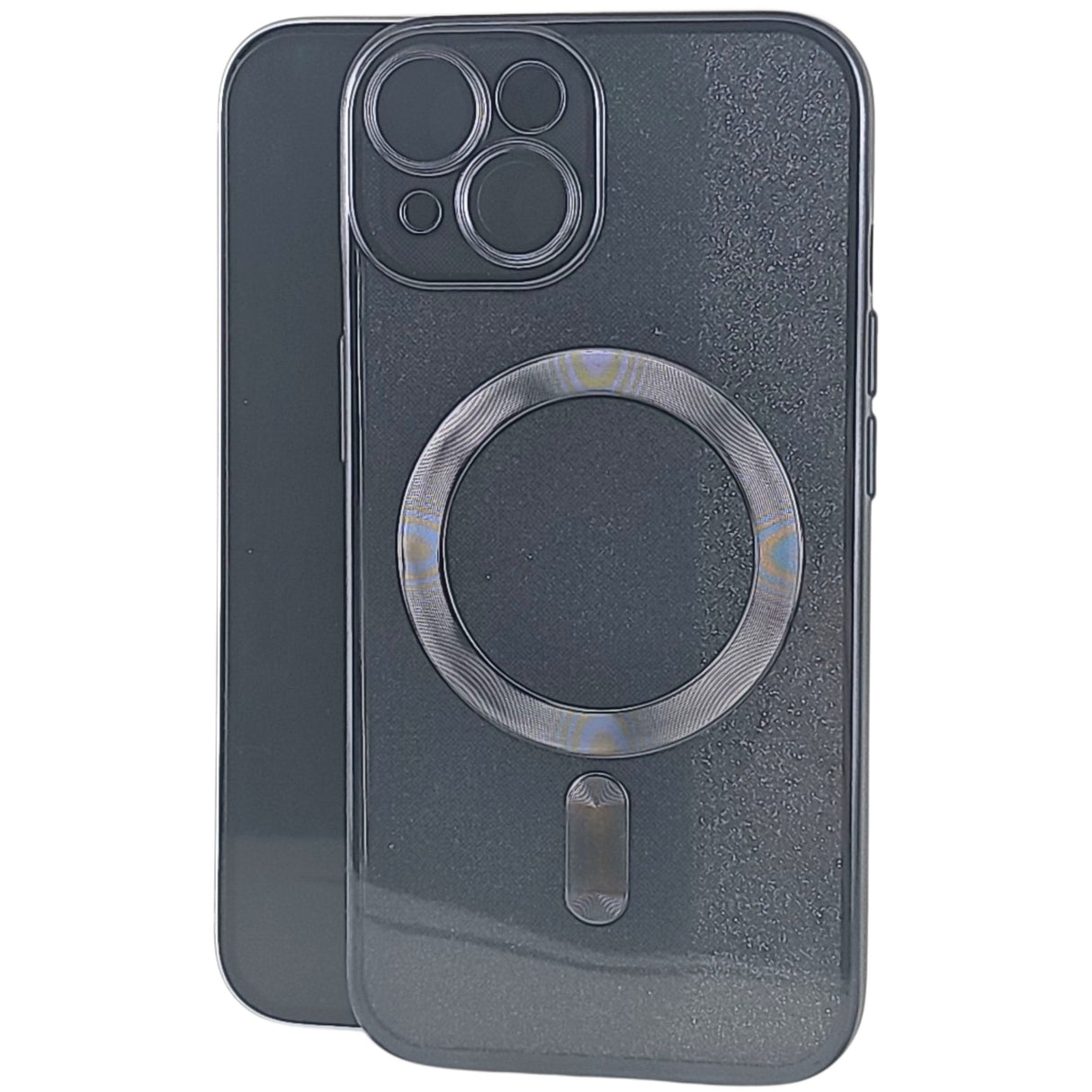 Husa de Protectie 2 in 1, Vivimall, pentru Apple iPhone 15 Plus, Compatibila MagSafe, Magnetica, cu Protectie Lentila, din TPU, Negru - vivimall.ro