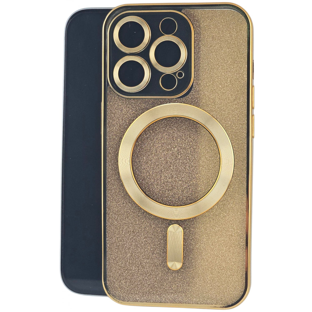 Husa de Protectie 2 in 1, Vivimall, pentru Apple iPhone 15 Pro, Compatibila MagSafe, Magnetica, cu Protectie Lentila, din TPU, Auriu - vivimall.ro