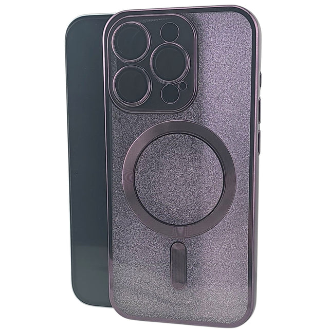 Husa de Protectie 2 in 1, Vivimall, pentru Apple iPhone 15 Pro, Compatibila MagSafe, Magnetica, cu Protectie Lentila, din TPU, Mov - vivimall.ro