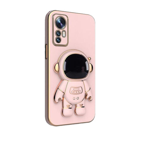 Husa de Protectie 2 in 1, Flippy, Husa de Protectie pentru Samsung Galaxy A15/A15 5G, Model Astronaut cu Suport, din TPU, Roz - vivimall.ro