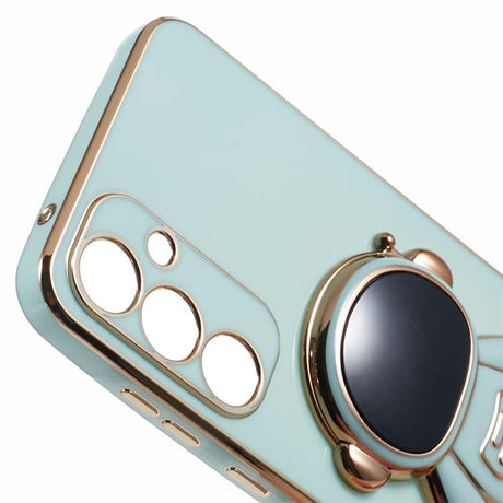 Husa Telefon 2in1, Vivimall, Compatibila Samsung Galaxy S24 Ultra, Carcasa TPU cu Suport Inclus Tip Astronaut, Protectie Camere, Verde - vivimall.ro
