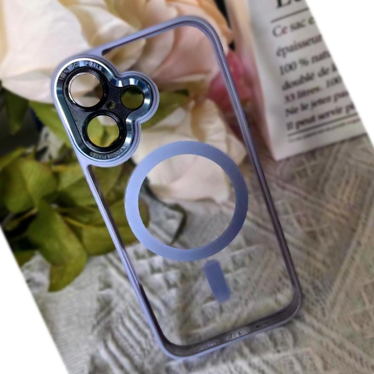 Husa de Protectie Compatibil cu iPhone 16, Vivimall, Incarcare Wireless, Tehnologie Magsafe, Carcasa din TPU/ PC, Protectie Camera, Antisoc, Antizgariere, Mov - Transparent - vivimall.ro