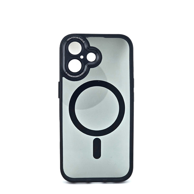Husa de Protectie Compatibil cu iPhone 16, Vivimall, Incarcare Wireless, Tehnologie Magsafe, Carcasa din TPU/ PC, Protectie Camera, Antisoc, Antizgariere, Negru - Transparent - vivimall.ro