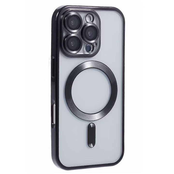 Husa de Protectie Compatibil cu iPhone 16 Pro, Vivimall, Incarcare Wireless, Tehnologie Magsafe, Carcasa din TPU/ PC, Protectie Camera, Antisoc, Antizgariere, Mov (lila) - Transparent - vivimall.ro