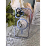 Husa de Protectie Compatibil cu iPhone 16 Pro, Vivimall, Incarcare Wireless, Tehnologie Magsafe, Carcasa din TPU/ PC, Protectie Camera, Antisoc, Antizgariere, Mov (lila) - Transparent - vivimall.ro