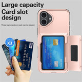 Husa de Protectie compatibila Apple iPhone 17, Vivimall, Compartiment pentru Carduri, Anti-alunecare, Protectie PC, Rezistenta la Zgirieturi, Rose Gold - vivimall.ro
