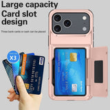 Husa de Protectie compatibila Apple iPhone 17 Pro Max, Vivimall, Compartiment pentru Carduri, Anti-alunecare, Protectie PC, Rezistenta la Zgirieturi, Rose Gold - vivimall.ro