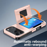 Husa de Protectie compatibila Apple iPhone 17 Pro Max, Vivimall, Compartiment pentru Carduri, Anti-alunecare, Protectie PC, Rezistenta la Zgirieturi, Rose Gold - vivimall.ro
