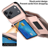 Husa de Protectie compatibila Apple iPhone 17 Pro Max, Vivimall, Compartiment pentru Carduri, Anti-alunecare, Protectie PC, Rezistenta la Zgirieturi, Rose Gold - vivimall.ro