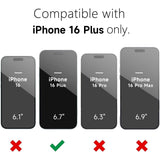 Husă iPhone 16 Plus albastru mat TPU, detaliu buză ridicată protecție modul cameră foto