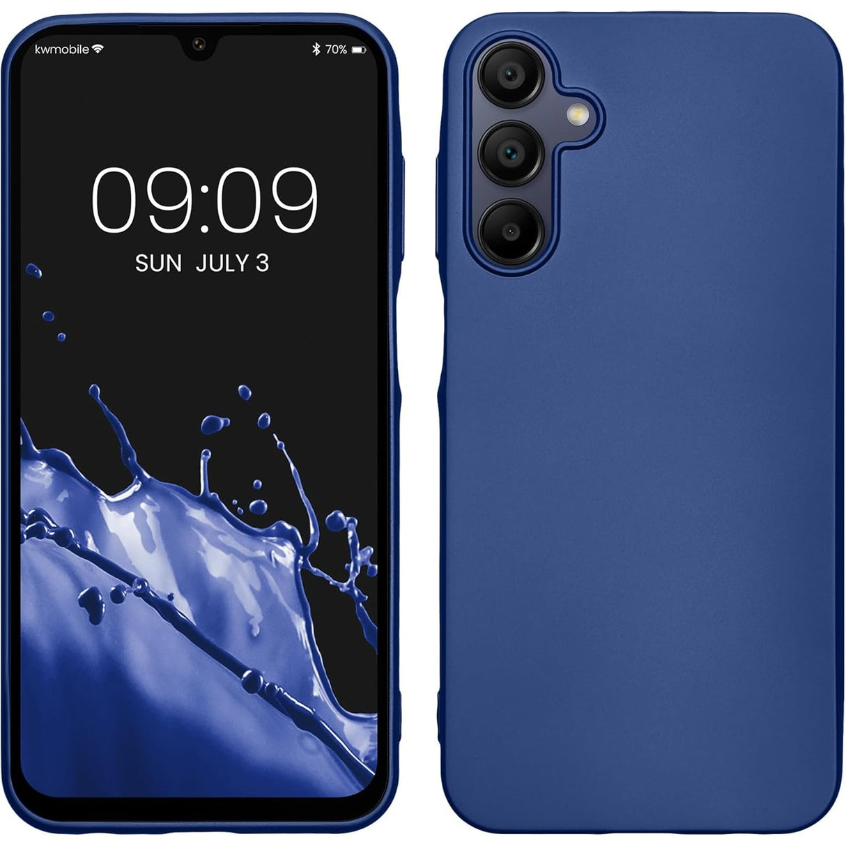 Husa de Protectie Matte TPU, Vivimall, pentru Samsung Galaxy A15, Protectie Camera, Antisoc, Antizgariere, Antialunecare, Acoperire Completa, Albastru - vivimall.ro