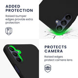 Husa de Protectie Matte TPU, Vivimall, pentru Samsung Galaxy A15, Protectie Camera, Antisoc, Antizgariere, Antialunecare, Acoperire Completa, Negru - vivimall.ro