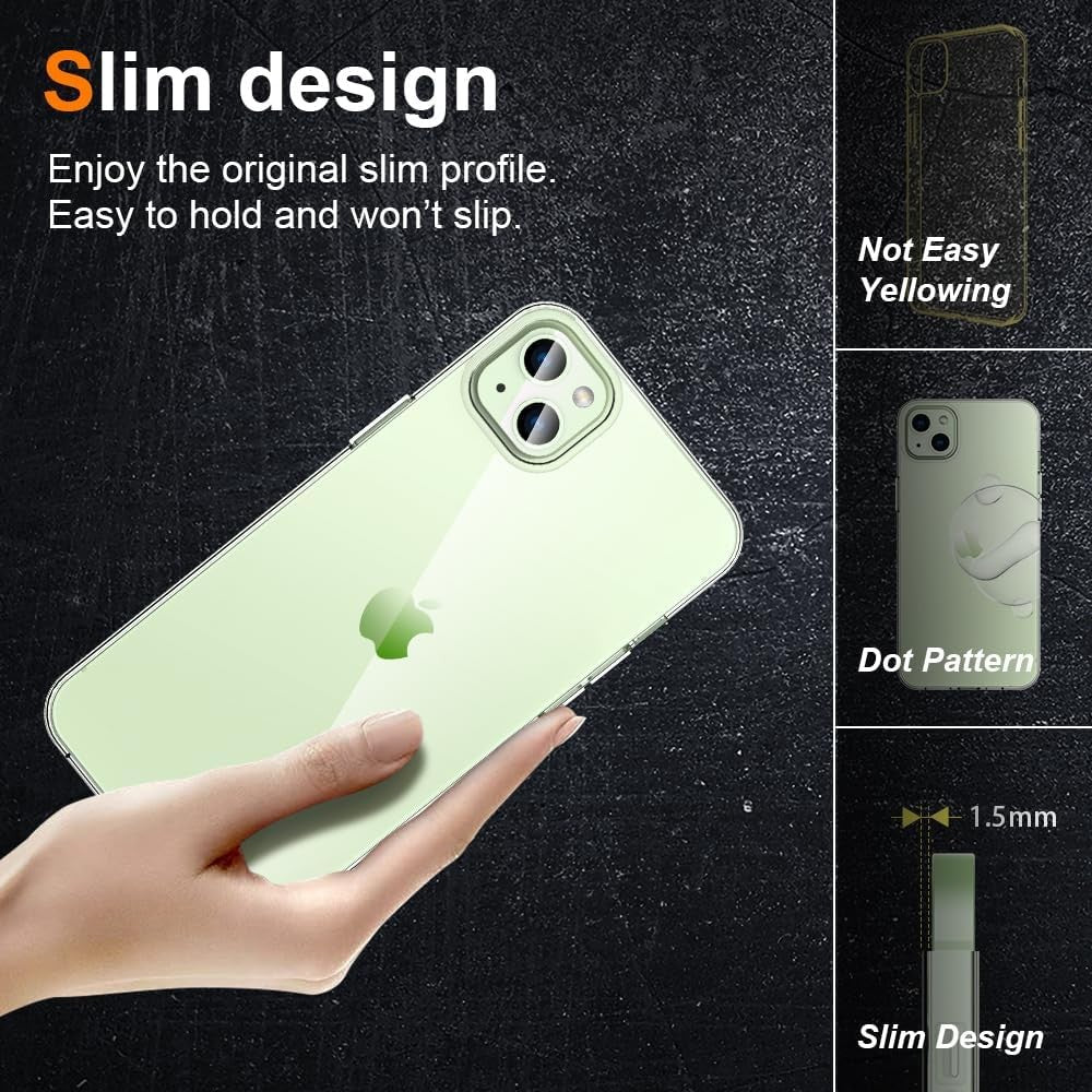 Husa de Protectie din Silicon, pentru Apple iPhone 15 Plus, PC, Antisoc, Rezistenta la Impact, Transparenta - vivimall.ro