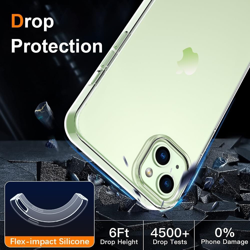 Husa de Protectie din Silicon, pentru Apple iPhone 15 Plus, PC, Antisoc, Rezistenta la Impact, Transparenta - vivimall.ro