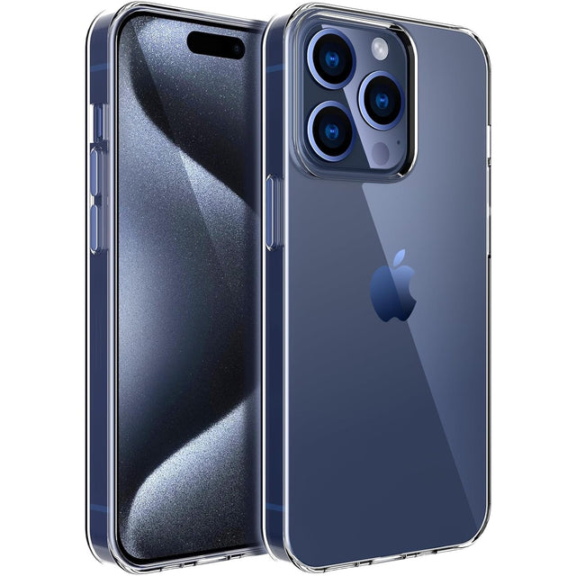 Husa de Protectie din Silicon, pentru Apple iPhone 15 Pro, PC, Antisoc, Rezistenta la Impact, Transparenta - vivimall.ro