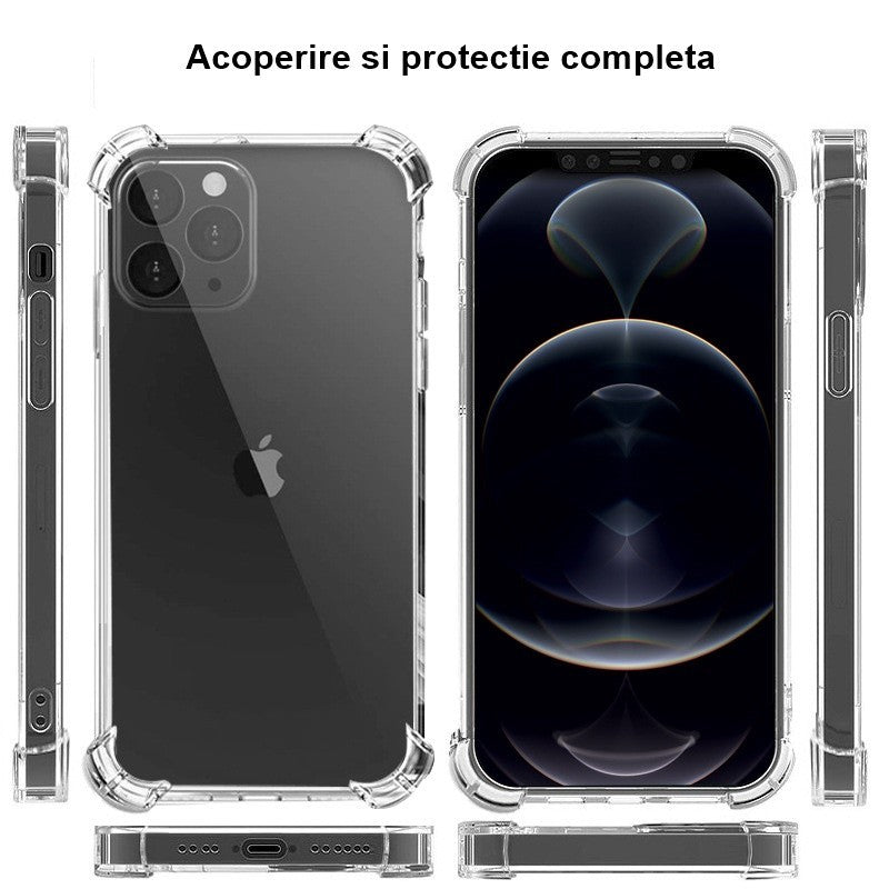 Husa de protectie Vivimall, TPU, pentru Apple iPhone 15 Pro Max, Antisoc, Protectie colturi, Rezistenta la impact, 1.5 mm, Transparenta - vivimall.ro