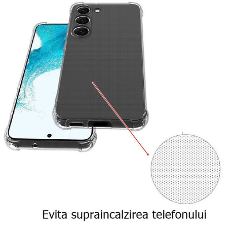 Detaliu colț ranforsat husă TPU antisoc pentru Samsung A13 5G și A04S