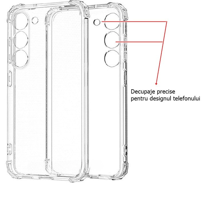 Husa de protectie Vivimall, TPU, pentru Samsung A14 5G, Antisoc, Protectie colturi, Rezistenta la impact, Transparenta - vivimall.ro