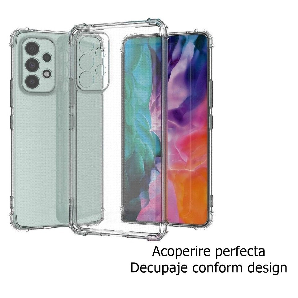 Husa de protectie Vivimall, TPU, pentru Samsung A53 5G, Antisoc, Protectie colturi, Rezistenta la impact, Transparenta - vivimall.ro