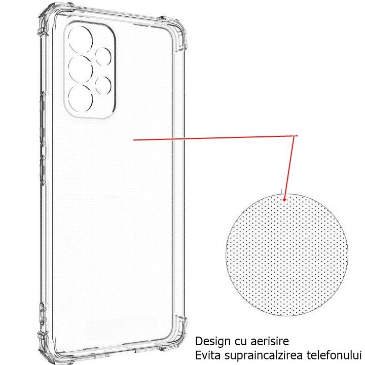 Husa de protectie Vivimall, TPU, pentru Samsung A53 5G, Antisoc, Protectie colturi, Rezistenta la impact, Transparenta - vivimall.ro
