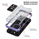 Husa de protectie Flippy compatibila cu Apple iPhone 13 Acrylic Armor cu suport Mov - vivimall.ro