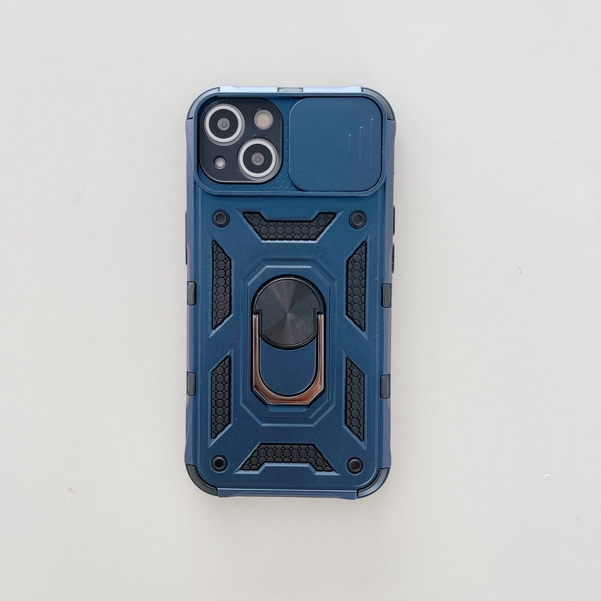 Husa de protectie Flippy compatibila cu Apple iPhone 13 Defender Model 4 cu suport,Albastru - vivimall.ro