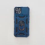 Husa de protectie Flippy compatibila cu Apple iPhone 13 Defender Model 4 cu suport,Albastru - vivimall.ro