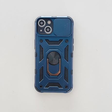 Husa de protectie Flippy compatibila cu Apple iPhone 13 Defender Model 4 cu suport,Albastru - vivimall.ro