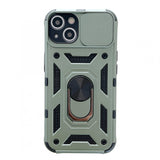 Husa de protectie Flippy compatibila cu Apple iPhone 13 Defender Model 4 cu suport,Verde - vivimall.ro
