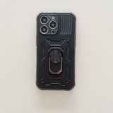 Husa de protectie, Flippy, compatibila cu Apple iPhone 13 Pro Defender Model 4 cu suport,Negru - vivimall.ro