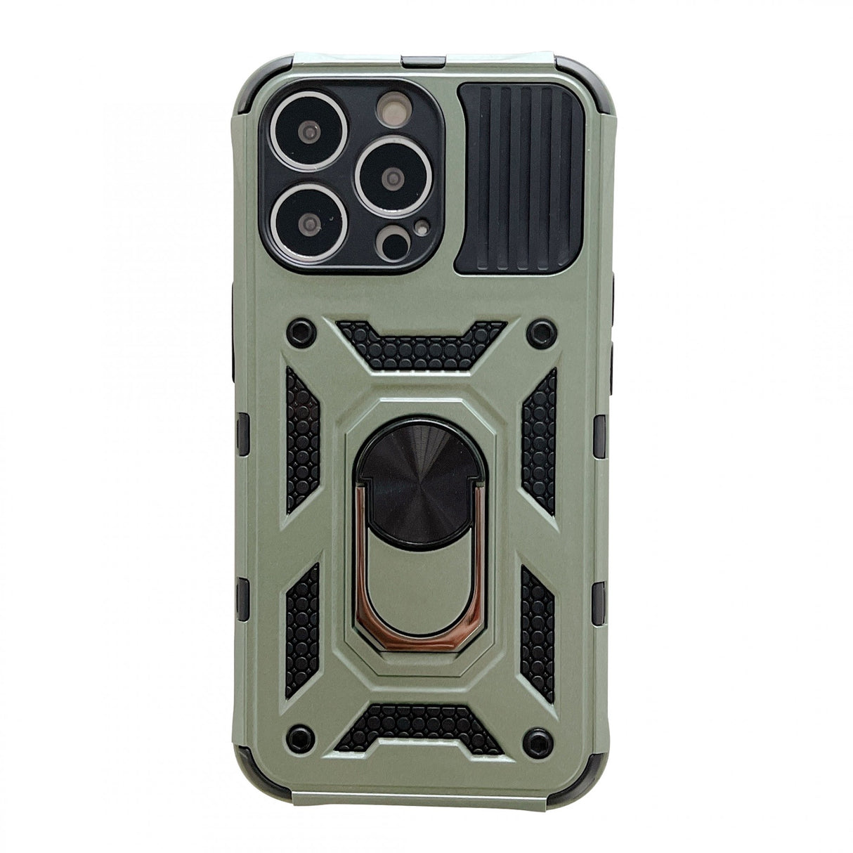 Husa de protectie Flippy compatibila cu Apple iPhone 13 Pro Defender Model 4 cu suport,Verde - vivimall.ro