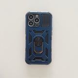 Husa de protectie Flippy compatibila cu Apple iPhone 13 Pro Max Defender Model 4 cu suport,Albastru - vivimall.ro