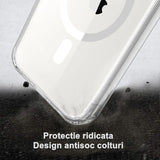 Husa de protectie Vivimall compatibila cu Apple iPhone 15 Pro, MagSafe Blister, gaura mare camera, transparenta - vivimall.ro