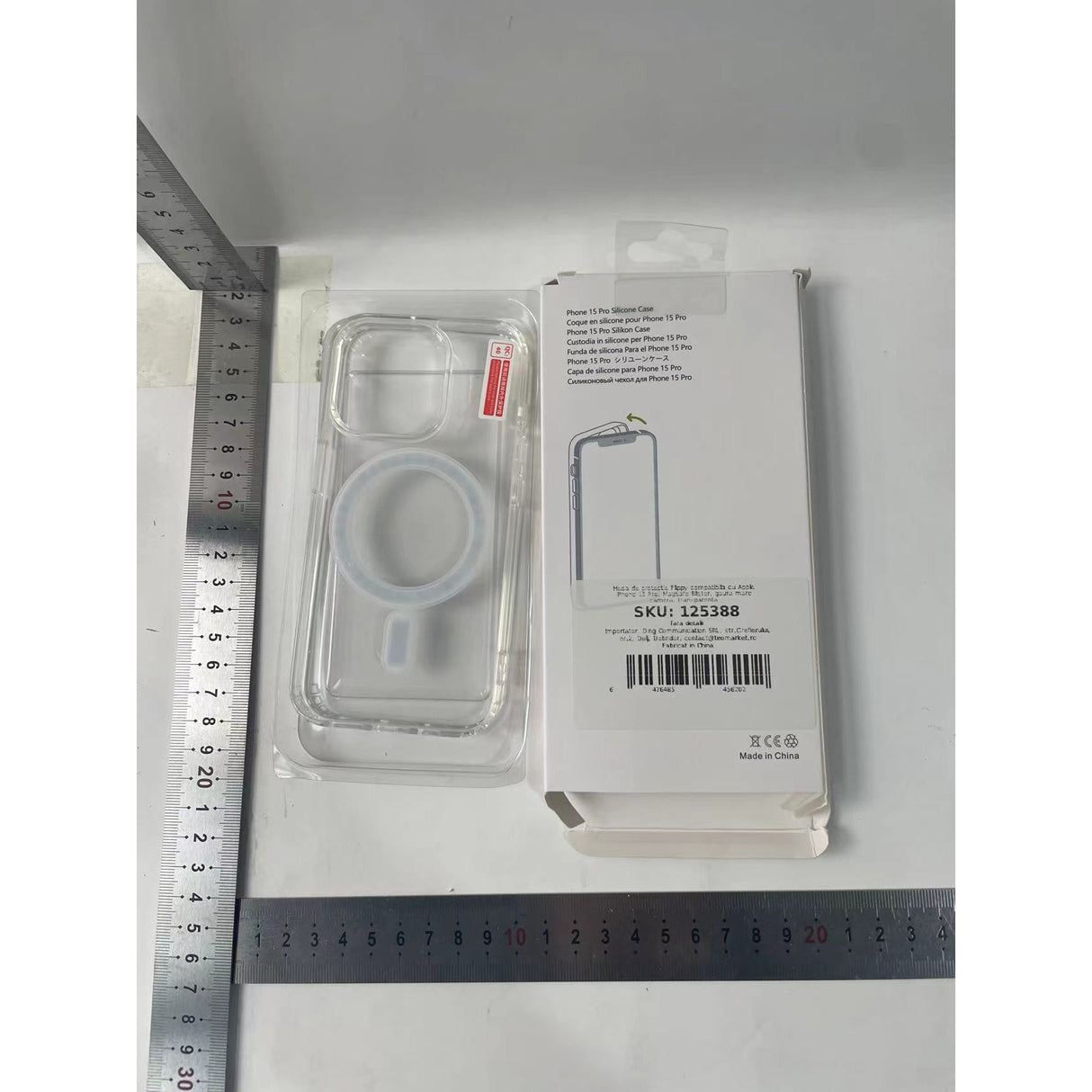 Husa de protectie Vivimall compatibila cu Apple iPhone 15 Pro, MagSafe Blister, gaura mare camera, transparenta - vivimall.ro