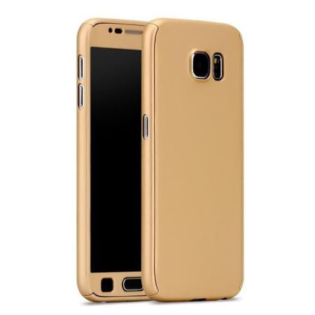 Husa de protectie Flippy compatibila cu Samsung Galaxy A5 2017 Full Cover 360 Auriu + Folie de protectie - vivimall.ro