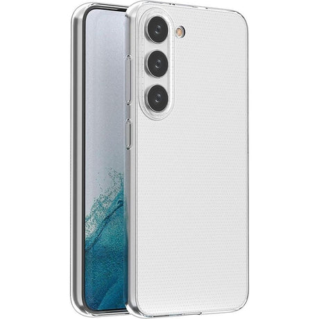 Husă transparentă TPU pentru Samsung Galaxy S23 FE 5G, vedere frontală, colțuri și spate acoperite